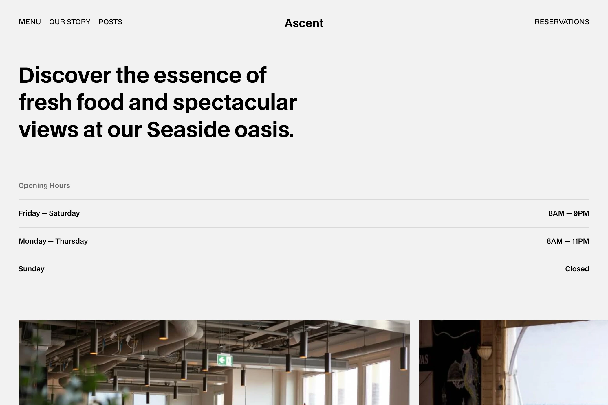 Secondary website mockup detail