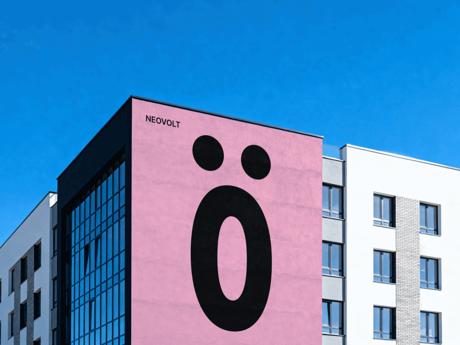 Large scale local business brand wall mockup